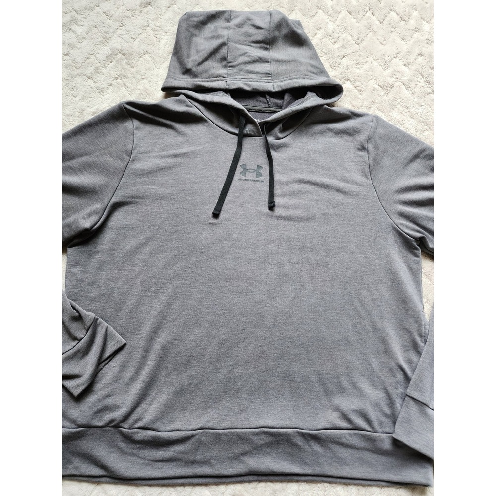 Under Armour Womens Loose Fit Pullover Hoodie Gray Sweatshirt Large